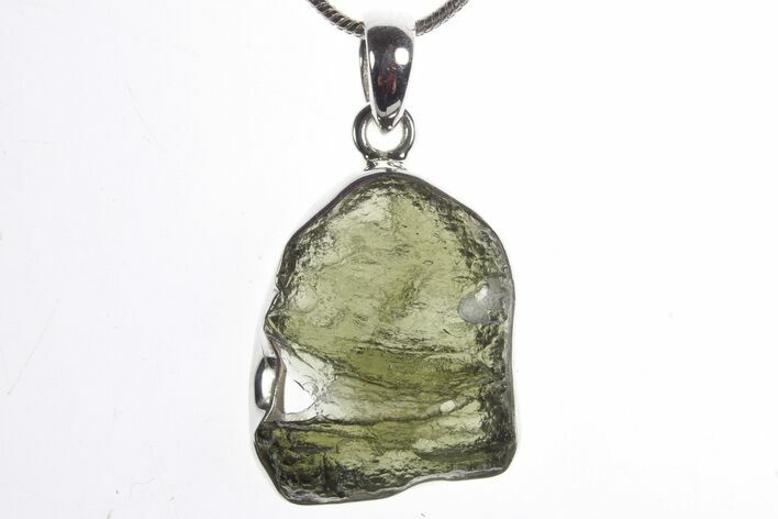 Green Moldavite Tektite Pendant ( g) - Czech Republic #353934